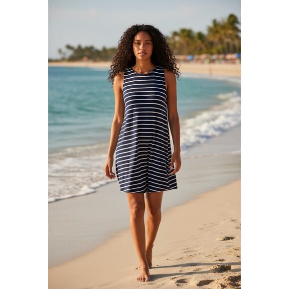 Abercrombie & Fitch Women’s Blue White Nautical Stripped Sleeveless Dress size M - Picture 9 of 9